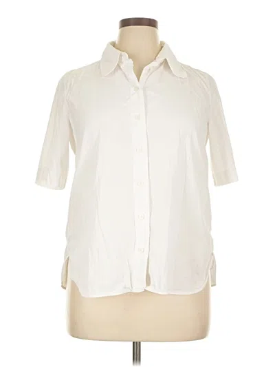 Pre-owned Cos 3/4 Sleeve Button Down Shirt In White