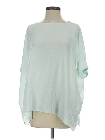 Pre-owned Cos 3/4 Sleeve Silk Top Green Boatneck Tops