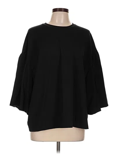 Pre-owned Cos 3/4 Sleeve Top Black Crew Neck Tops