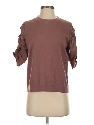 Pre-owned Cos 3/4 Sleeve Top Brown Boatneck Tops