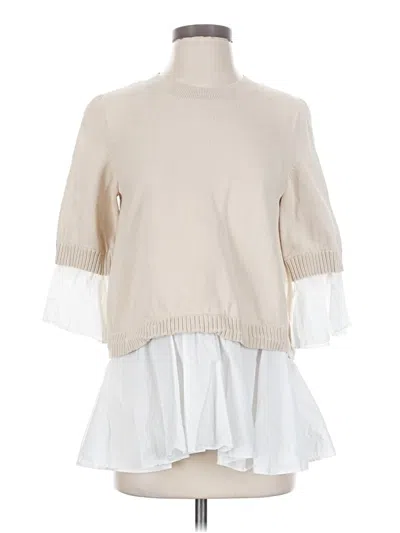 Pre-owned Cos 3/4 Sleeve Top Tan Turtleneck Tops