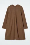 Cos A-line Boiled-wool Mini Dress In Beige