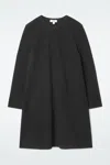 Cos A-line Boiled-wool Mini Dress In Black