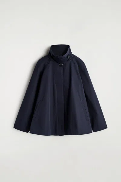 Cos A-line Cotton-twill Jacket In Blue