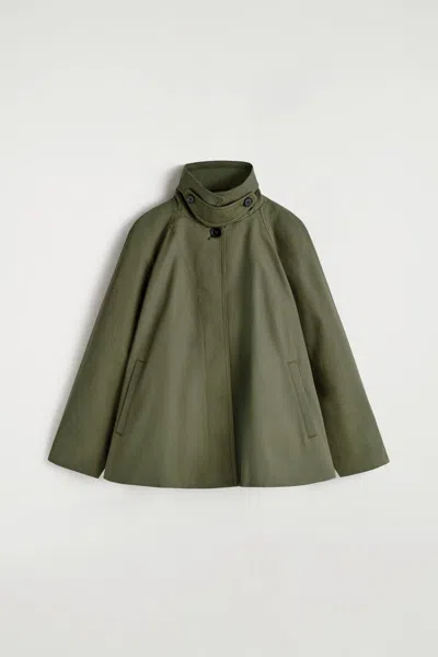 Cos A-line Cotton-twill Jacket In Green