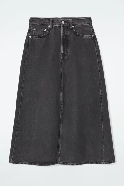 COS A-LINE DENIM MIDI SKIRT 