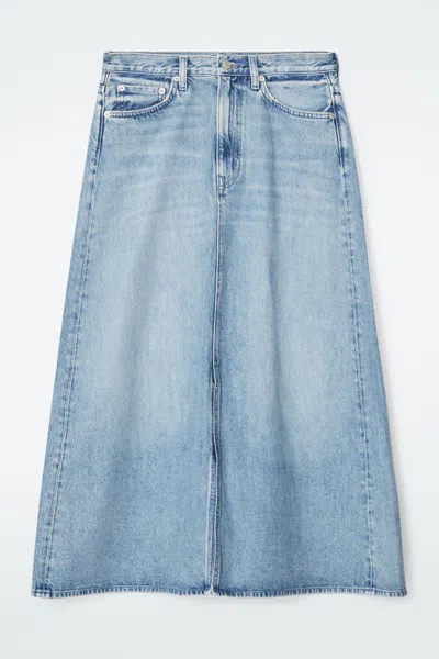 Cos A-line Denim Midi Skirt In Blue