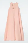 Cos A-line Linen-blend Maxi Dress In Orange In Orange