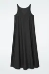 Cos A-line Linen Maxi Dress In Black