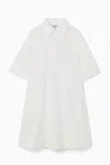 Cos Kurzes Hemdblusenkleid In A-linie In Weiss