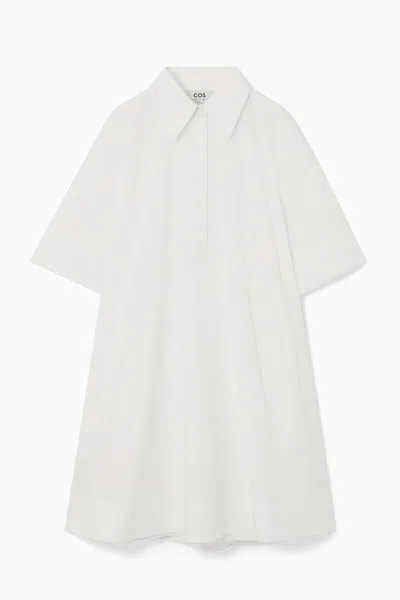 Cos Kurzes Hemdblusenkleid In A-linie In Weiss