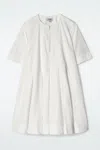 Cos Abito Midi In Cotone Con Pieghe E Cerniera In Bianco