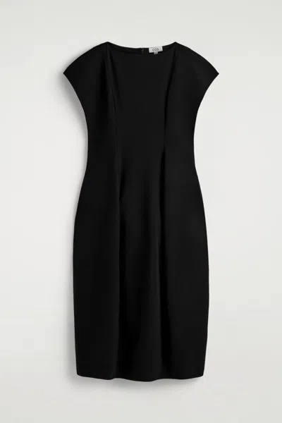 Cos Abito Midi In Jersey Dalla Linea Scultorea In Black