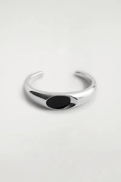Cos Agate Cuff In Argenté