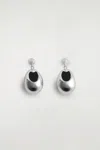 Cos Agate Drop Earrings In Silver-colored