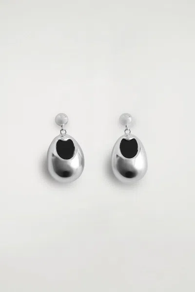Cos Agate Drop Earrings In Silver-colored