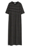Cos Cotton-linen Maxi T-shirt Dress In Brown