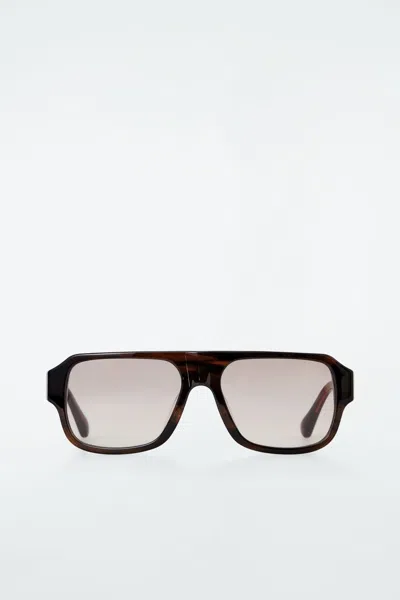 Cos Align Sunglasses - Aviator In Red