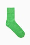 Cos Alpaca-blend Ankle Socks In Green