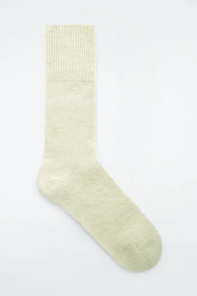 Cos Alpaca-blend Ankle Socks In Green