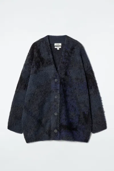 Cos Alpaca-blend Jacquard Cardigan In Blue
