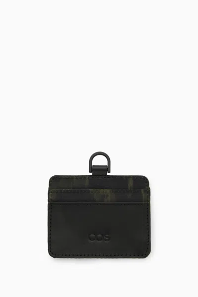 Cos Animal-print D-ring Cardholder In Grey