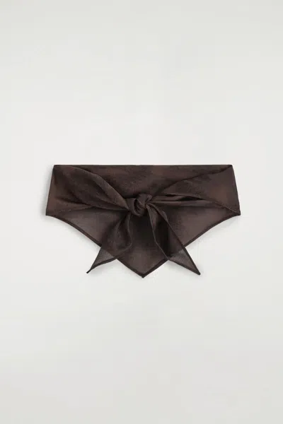 Cos Animal-jacquard Neck Scarf In Brown
