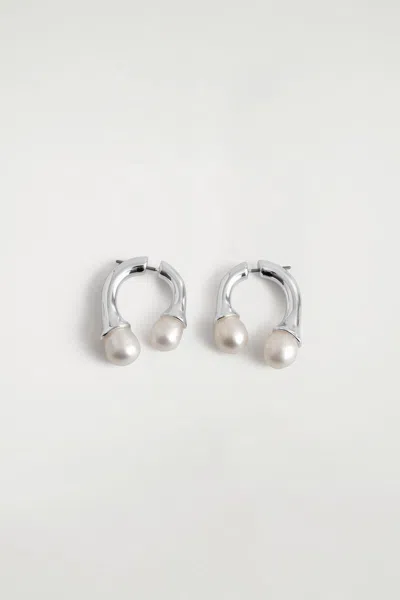 Cos Arched Freshwater Pearl Earrings