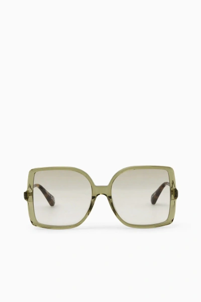 Cos Archive Sunglasses - Square In Green