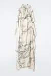 Cos Asymmetric Chain-print Midi Dress In Beige