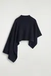 Cos Asymmetric Double-knit Wool Cape In Blue