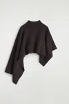 Cos Asymmetric Double-knit Wool Cape In Brown