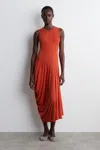 Cos Asymmetric Draped Midi Dress