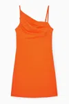 Cos Asymmetric Draped Mini Dress In Orange