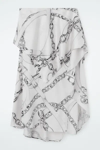 Cos Asymmetric Draped Skirt In Beige