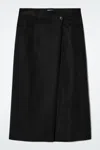 Cos Asymmetric Fluid Midi Skirt In Black