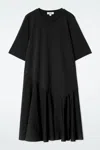 Cos Asymmetric Mini T-shirt Dress In Black