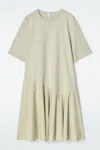 Cos Asymmetric Mini T-shirt Dress In Green