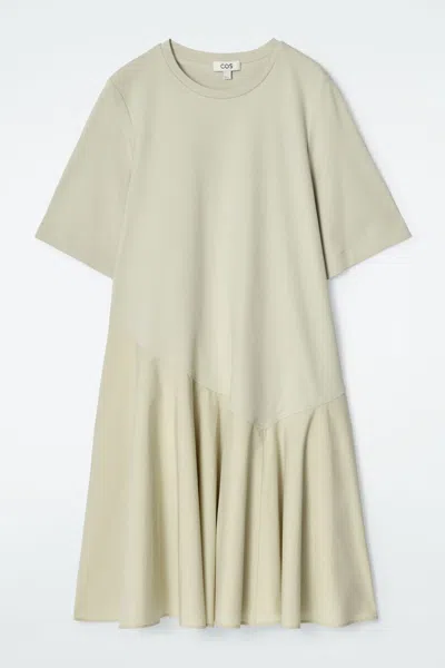 Cos Asymmetric Mini T-shirt Dress In Green
