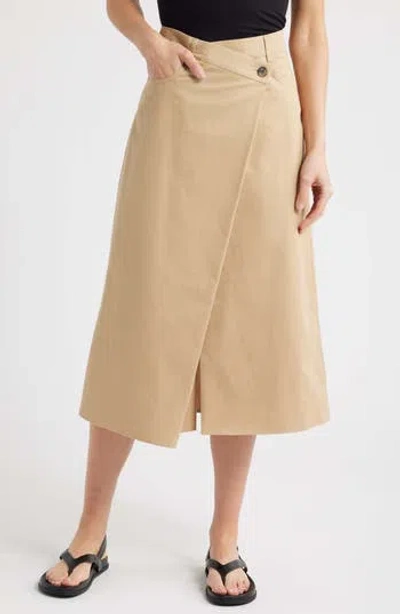 Cos Asymmetric Organic Cotton Midi Skirt In Neutral