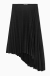 Cos Asymmetric Pleated Midi Skirt In Black