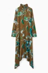 Cos Asymmetric Tortoiseshell-print Dress In Beige