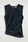 Cos Asymmetric Velvet Top In Blue