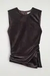 Cos Asymmetric Velvet Top In Brown