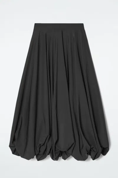 Cos Balloon-hem Maxi Skirt In Black