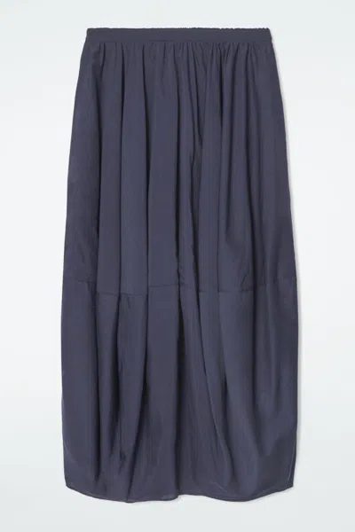 Cos Balloon Midi Skirt In Blue