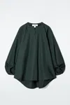 Cos Balloon-sleeve Blouse In Green
