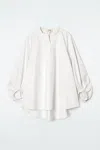 Cos Balloon-sleeve Blouse In White
