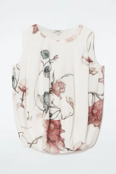 Cos Balloon Sleeveless Top In White