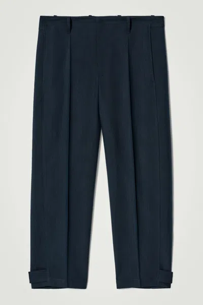 Cos Barrel-leg Chinos In Blue